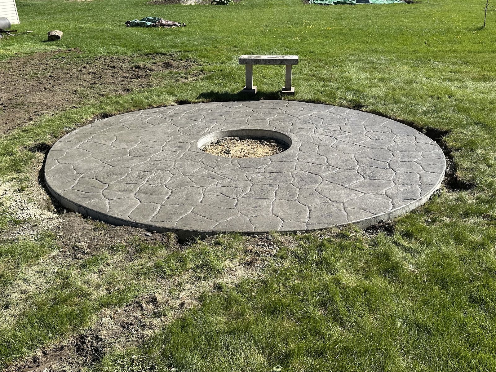 Stamped Circle Detail — Close view of the completed pattern and circular edge.